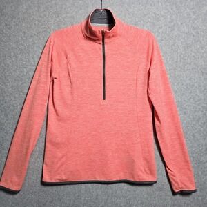 Under Armour Women Sz M Threadborne Heatgear 1/2 Zip Top Run Active Long Sleeve